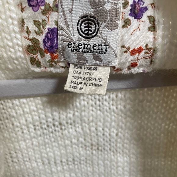 Element White Boho Chunky Open Cardigan Sweater:M - Picture 5 of 8